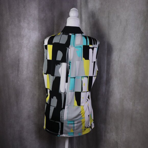 Jamie Sadock Top Womens M Sleeveless Abstract Colorful Tennis Golf Performance - Picture 3 of 12